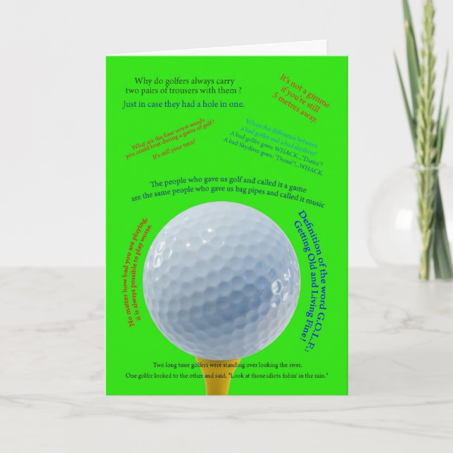 Golfing Jokes  card Karte (Vorderseite)