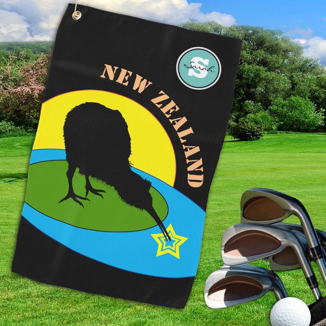 Golfing Kiwi Bird & Sport in Neuseeland Golfhandtuch (Von Creator hochgeladen)
