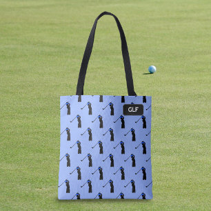 Golfing Pattern - Spieler und Treiber - Initialen Tasche