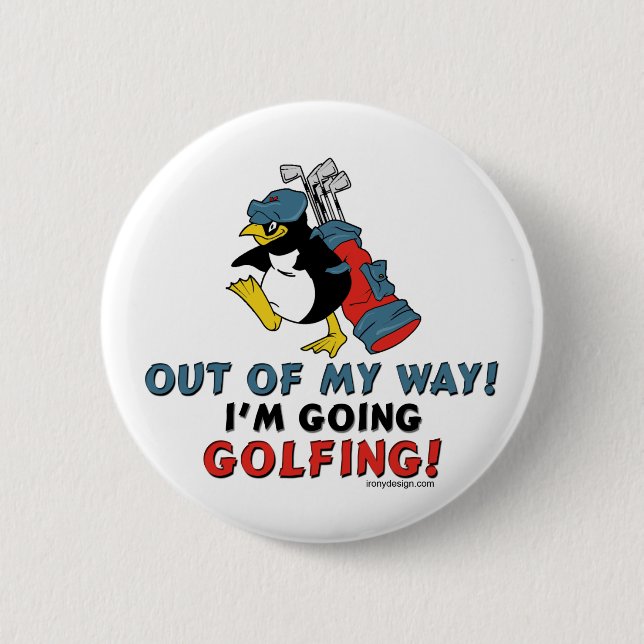 Golfing Penguin Button (Vorderseite)