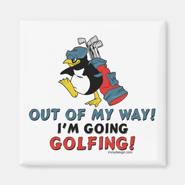 Golfing Penguin Magnet (Vorne)