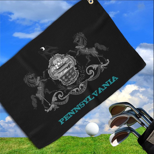 Golfing Pennsylvania Wappen / Flagge Golfhandtuch (Von Creator hochgeladen)