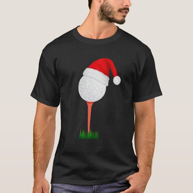 Golfing Santa Christmas Pajamas Sport Boys Männer  T-Shirt (Vorderseite)