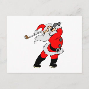 Golfing Santa Feiertagspostkarte
