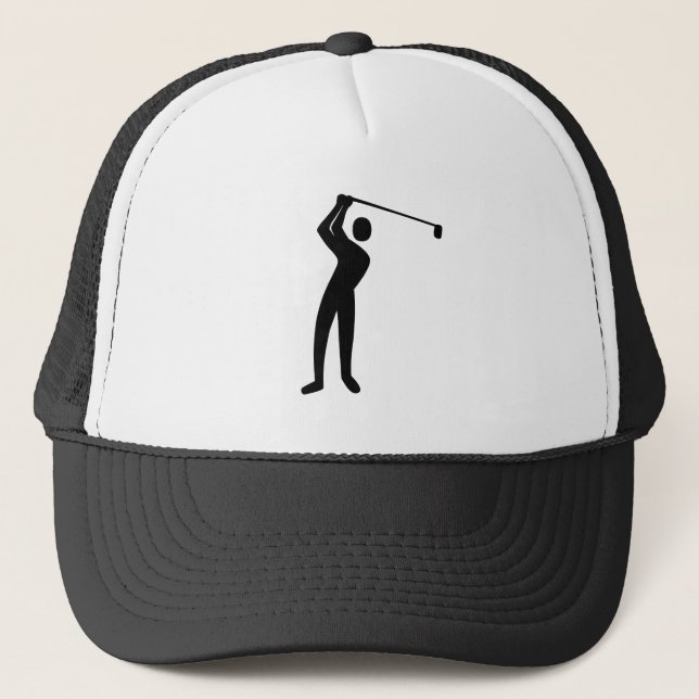 Golfing - Schwarz Truckerkappe (Vorderseite)