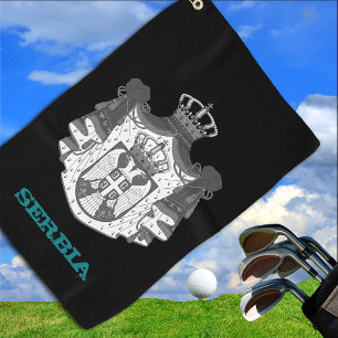 Golfing Serbien & serbisches Wappen / Flagge Golfhandtuch