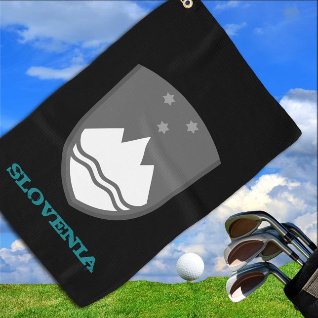 Golfing Slovenije & Slowenisches Wappen / Flagge Golfhandtuch (Von Creator hochgeladen)
