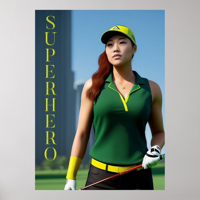Golfing Superhero Poster (Vorne)