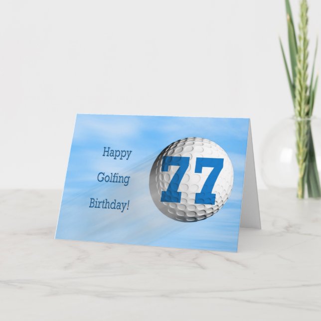 Golfkarte zum 77. Geburtstag Karte (Vorderseite)