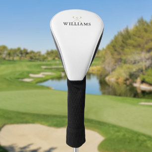 Golfklubs mit personalisiertem Black and Gold-Name Golf Headcover