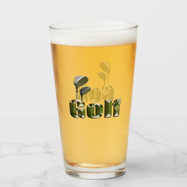 Golfklubs mit Word Golf, Glas (Vorne (Gefüllt))