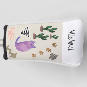 Golfkopfabdeckung Katze Fisch Kaktus Miauen Pfoten Golf Headcover