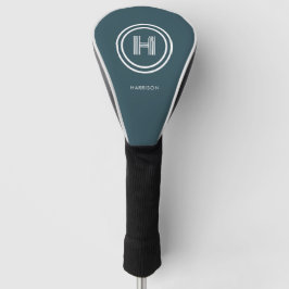 Golfkopfabdeckung | Modernes einfaches Monogramm Golf Headcover