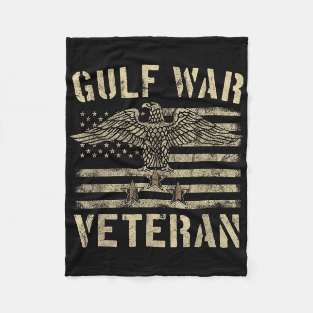 Golfkrieg Veteran Shirt Eagle US Flagge Fleecedecke (Vorderseite)