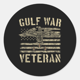 Golfkrieg Veteran Shirt Eagle US Flagge Runder Aufkleber