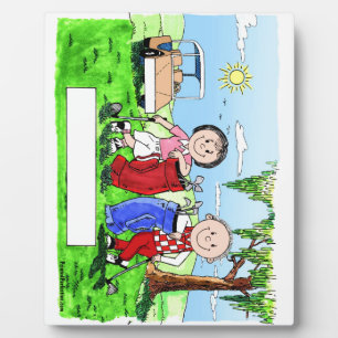 Golfkuppel - Personalisierter Cartoon Fotoplatte