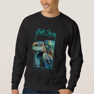 Golfküste Alabama Aquarell Meeresschildkröten-Port Sweatshirt