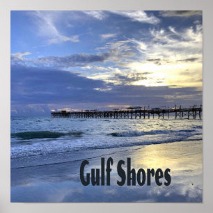Golfküste Alabama Beach Sunrise Pier Poster