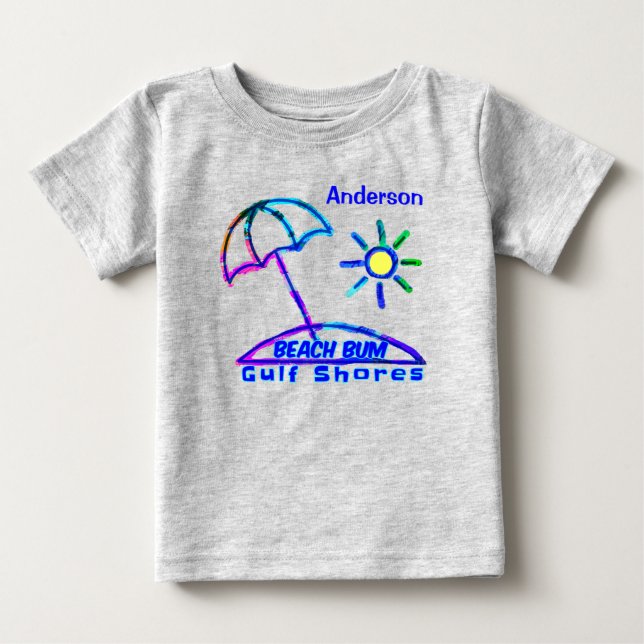Golfküste, Alabama Finger Paint Beach Regenschirm Baby T-shirt (Vorderseite)