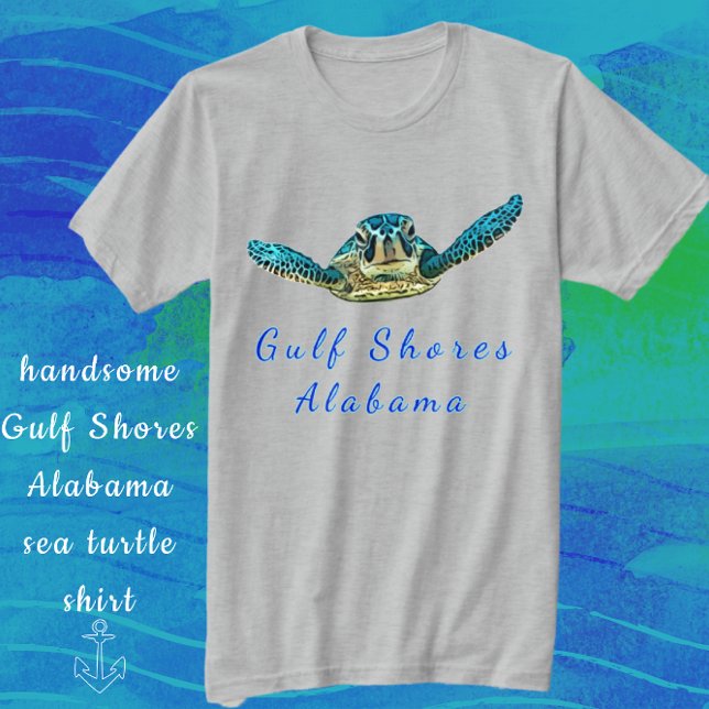 Golfküste Alabama Handsome Sea Turtle T-Shirt (Von Creator hochgeladen)