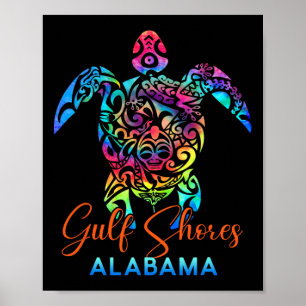 Golfküste Alabama Meeresschildkröte Familienurlaub Poster