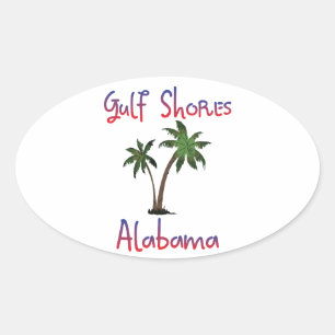 Golfküste Alabama Ovaler Aufkleber