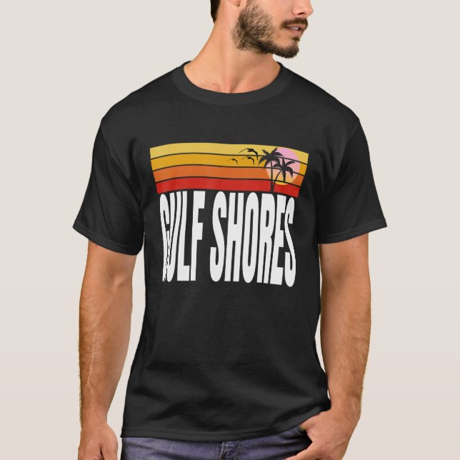 Golfküste, Alabama, Retro City Heimat Vintag T-Shirt (Vorderseite)