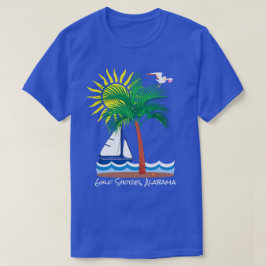 Golfküste Alabama Sailboat and Sun Fun T-Shirt