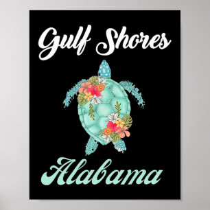 Golfküste Alabama Sea Turtle Familien Urlaub Mat Poster
