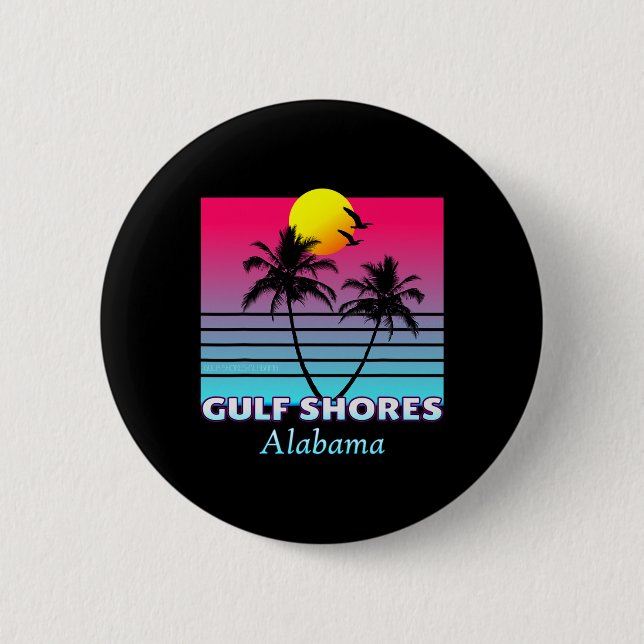 Golfküste Alabama Urlaub Geschenk Button (Vorderseite)
