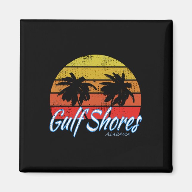 Golfküste, Alabama USA - Golf von Mexiko Long Sle Magnet (Vorne)
