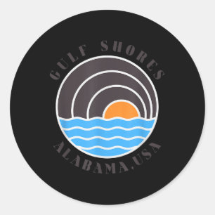 Golfküste Alabama Usa Waves Runder Aufkleber