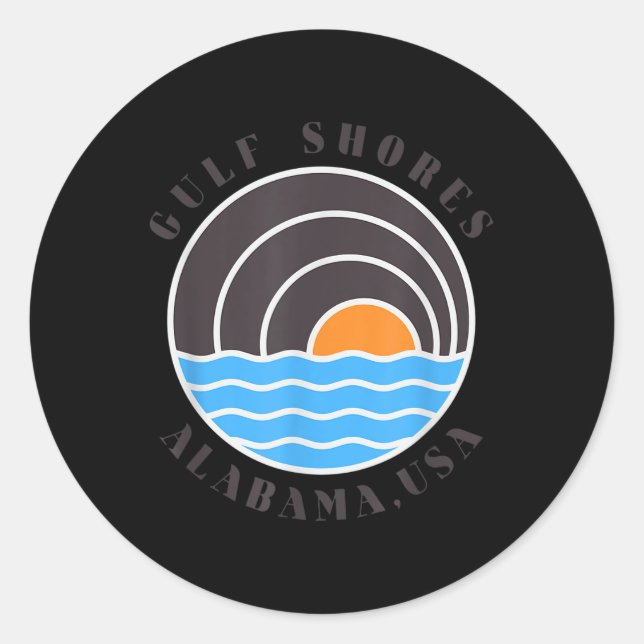 Golfküste Alabama Usa Waves Runder Aufkleber (Vorderseite)