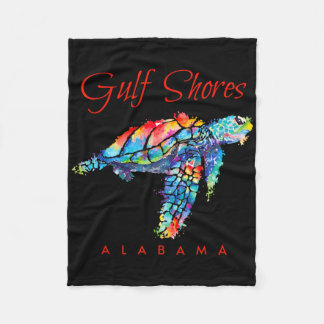 Golfküste Alabama Wasserfarbenschildkröte Fleecedecke