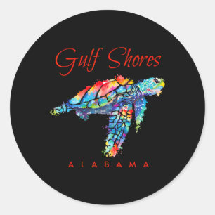 Golfküste Alabama Wasserfarbenschildkröte Runder Aufkleber