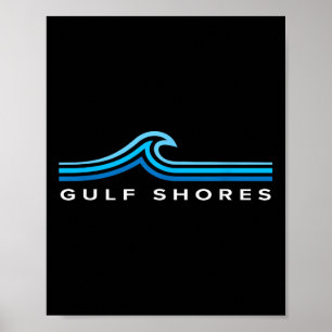 Golfküste Alabama Wellen Vintage Herren Damen Jung Poster