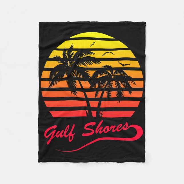 Golfküste Alabyma 80er Summer Beach Palm Tree Sun Fleecedecke (Vorderseite)