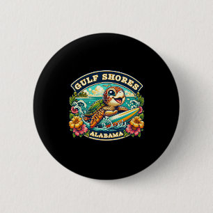Golfküste Alabyma Niedlich Sea Turtle Surfing Button