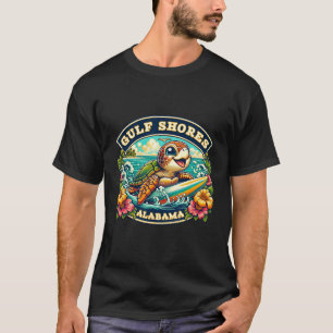 Golfküste Alabyma Niedlich Sea Turtle Surfing T-Shirt