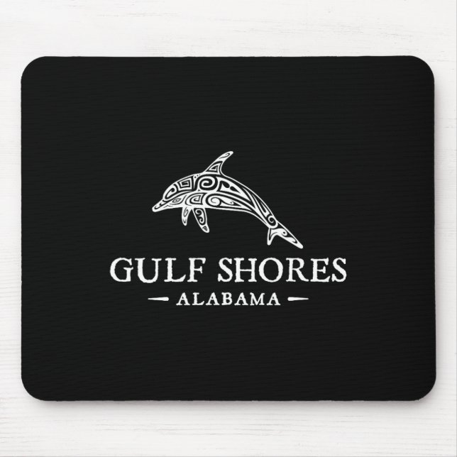 Golfküste Alabyma Retro Dolphin Urlaub Mousepad (Vorne)