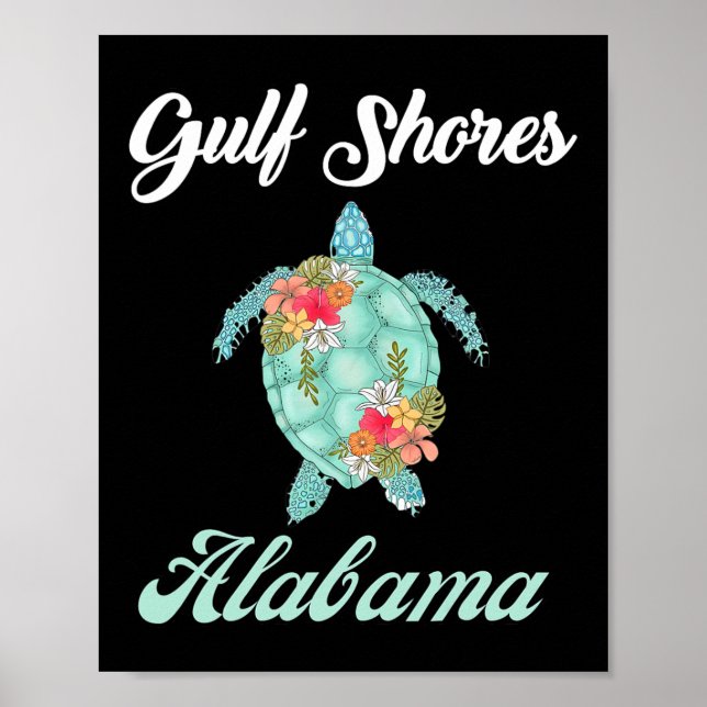 Golfküste Alabyma Sea Turtle Family Vacation Mat Poster (Vorne)