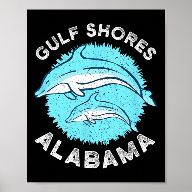 Golfküste Alabyma Shirt Dolphin Poster (Vorne)