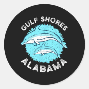 Golfküste Alabyma Shirt Dolphin Runder Aufkleber
