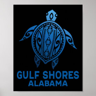 Golfküste Alabyma Tribyl Tattoo Blue Sea Turtle Poster