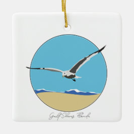 Golfküste, Florida Sea Gull am Strand Keramikornament