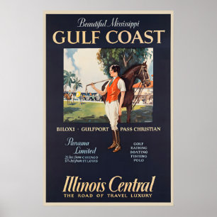 Golfküste Illinois Central Reiseplakat Poster