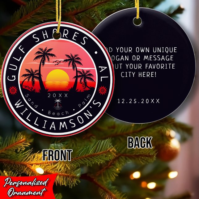 Golfküste USA Retro Sunset Souvenirs 80er Keramik Ornament (Von Creator hochgeladen)