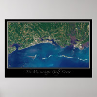 Golfküste von Mississippi von der Weltraumkarte