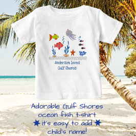 Golfküsten, AL Fun Ocean Fish mit Kindername Baby T-shirt
