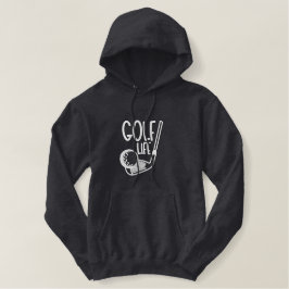 Golfleben" Fun Golf Quote Stickerei Bestickter Hoodie